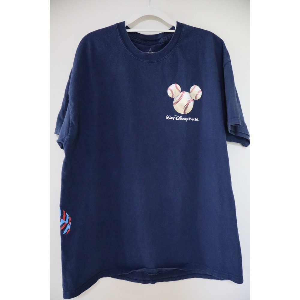 Vintage Disneycore Hanes Disney World Baseball T-Shirt XL Navy American Original